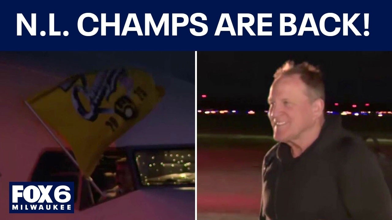 Brewers land in Milwaukee after winning NLCS — FOX 6 News